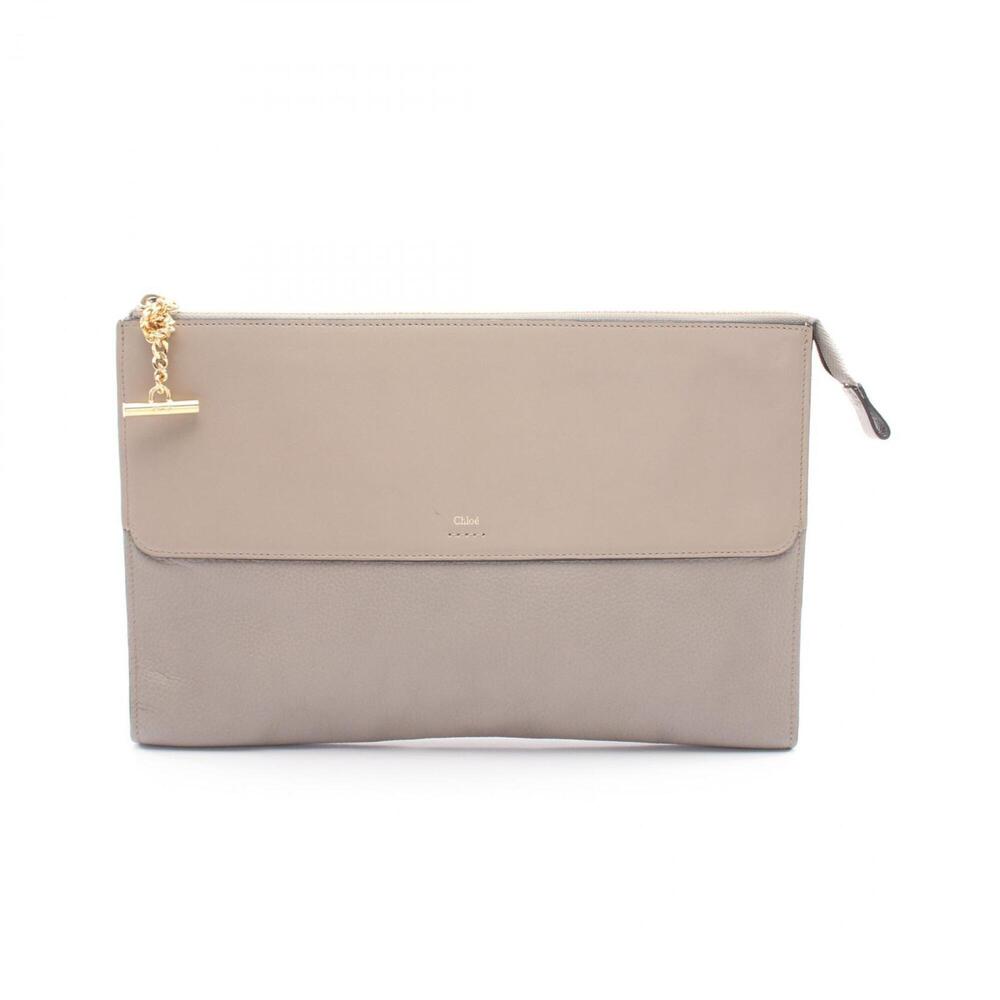 Chloé Chloe clutch bag/handbag, leather, women's, beige.